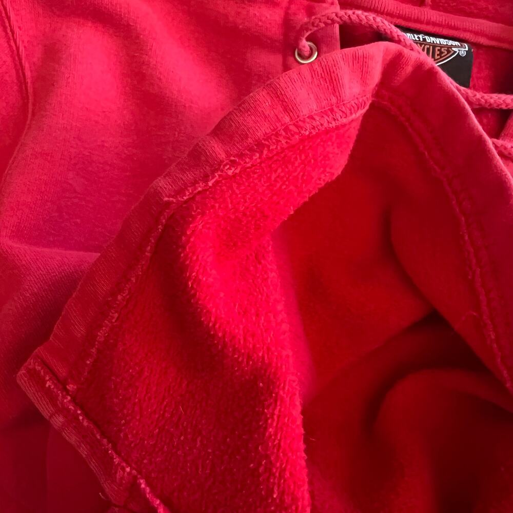 Vintage Y2K Harley Davidson Lace Up Neck Hoodie Sweatshirt Womens Size Small - Picture 8 of 8